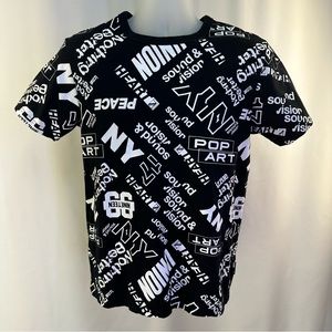 Izzue Rare Designer Black & White Graphic T-shirt Men’s Size 2